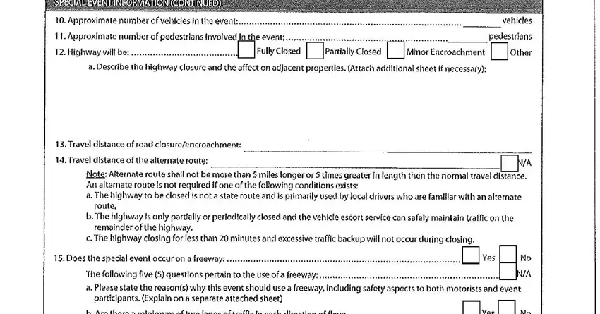 Completing section 5 in penndot special event permit