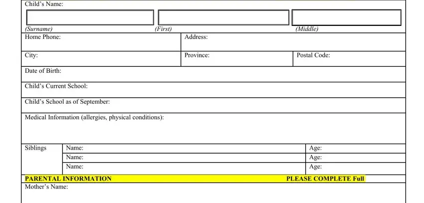Writing segment 1 of Sprouts Application Form