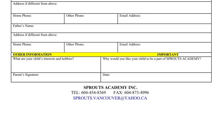 Stage no. 2 in filling out Sprouts Application Form