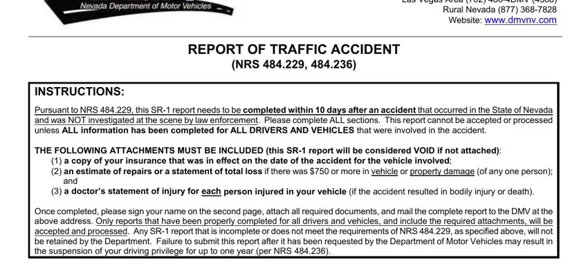 How you can complete sr 1 report portion 1