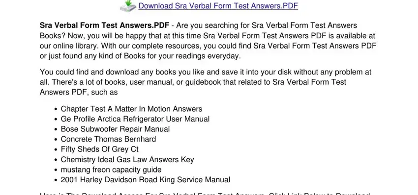 Writing section 1 of sra verbal test