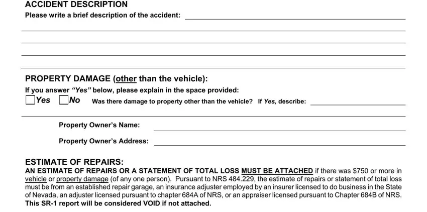 Filling in section 4 in sr 1 report