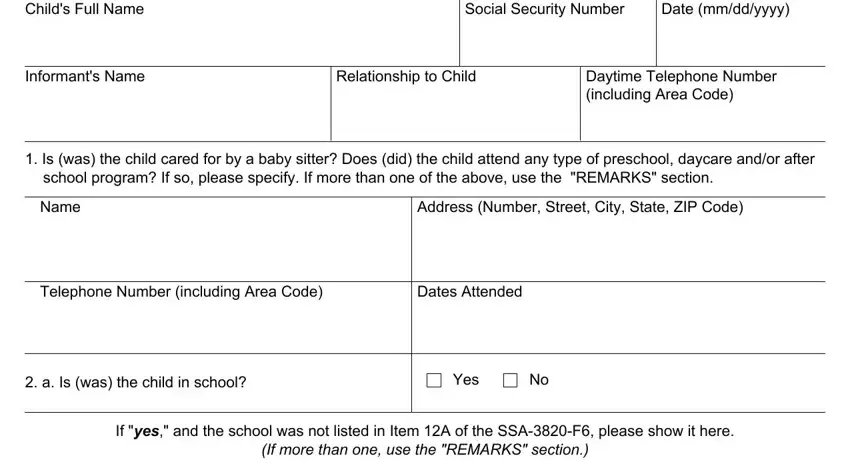 Filling out part 1 in 3881 form