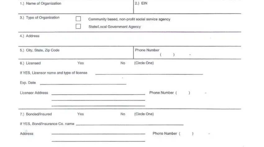 Stage number 1 for completing form sos 445