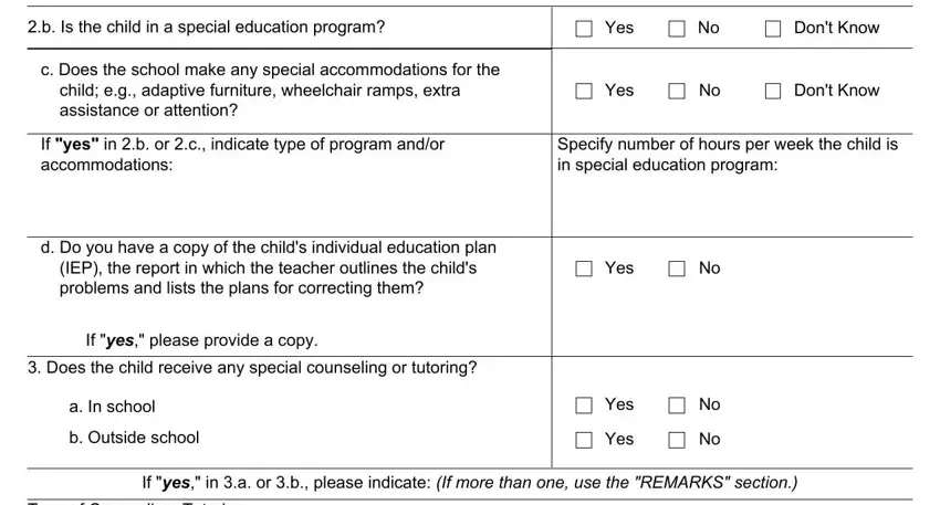 Step number 3 in filling in 3881 form