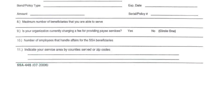 Part number 2 for filling in form sos 445