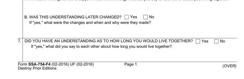 Completing section 2 of security form marriage
