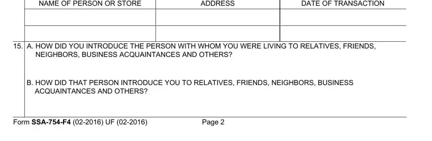 A HOW DID YOU INTRODUCE THE, DATE OF TRANSACTION, and Page inside security form marriage