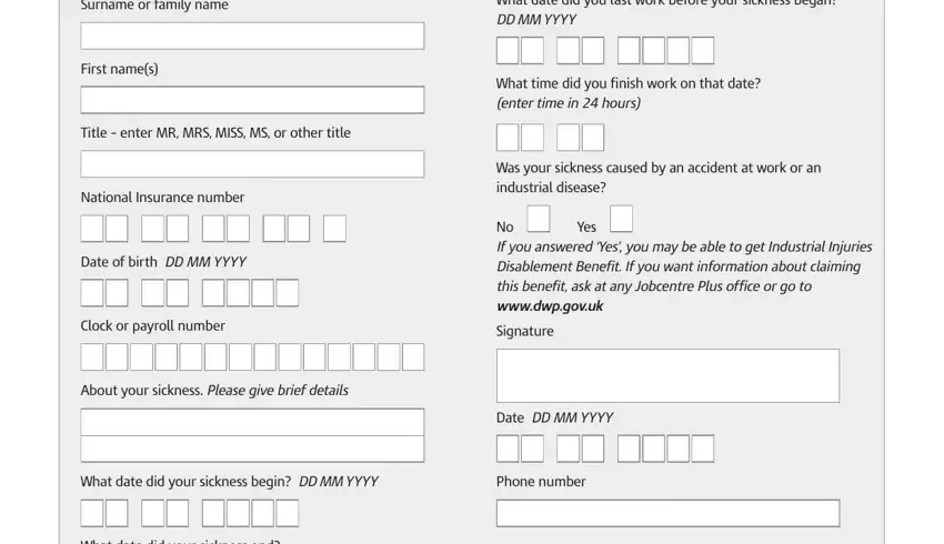 Stage no. 1 for filling out can you print a self certification form