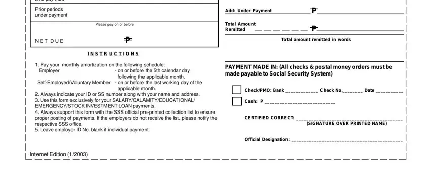 Tips on how to fill in payment form sss loan stage 2