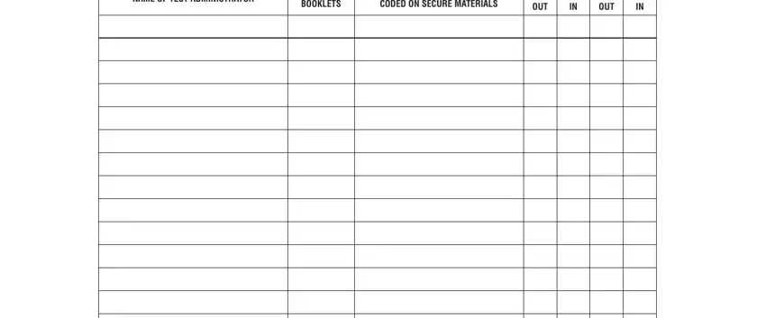 TOTAL  OF BOOKLETS, OUT, and OUT in staar materials control form 2021