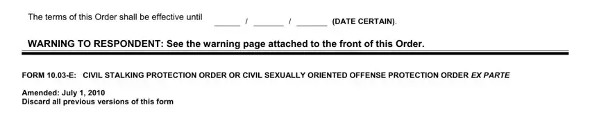 Filling in part 3 in how to file a restraining order online