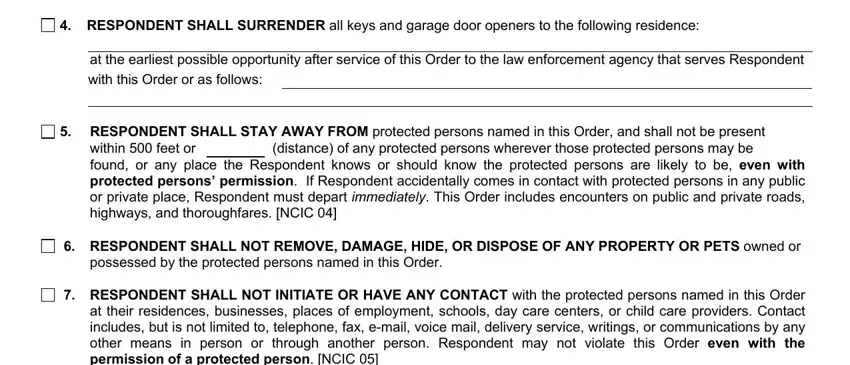 Step number 5 in completing how to file a restraining order online