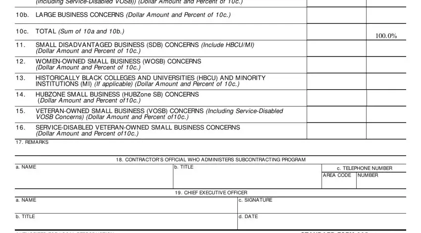 Part no. 2 for completing SUBCONTRACTING