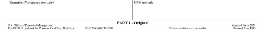 Filling out part 3 in Standard Form 2821