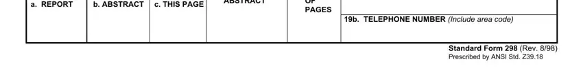 Step # 3 of filling in fillable standard form 298