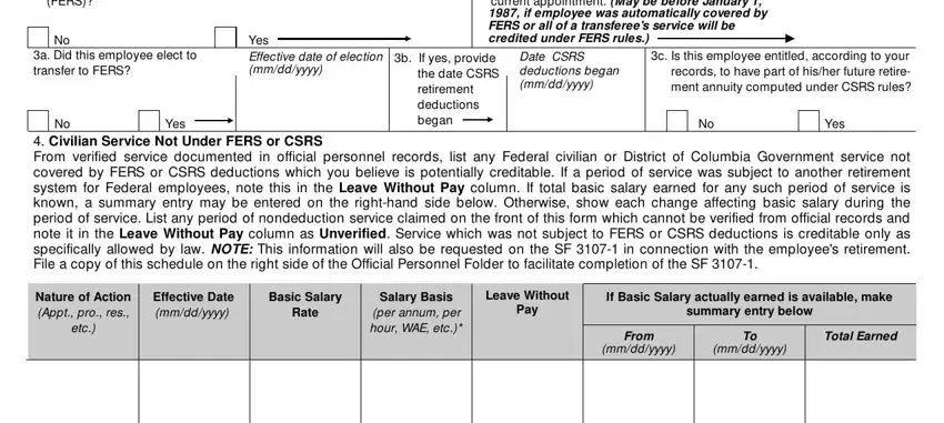 Filling out section 3 in sf3108 fillable