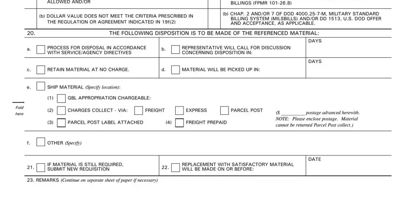 Stage no. 4 for filling out sf364