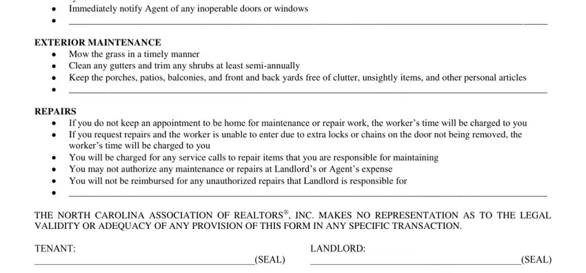 Part no. 4 for filling out 440t maintenance addendum