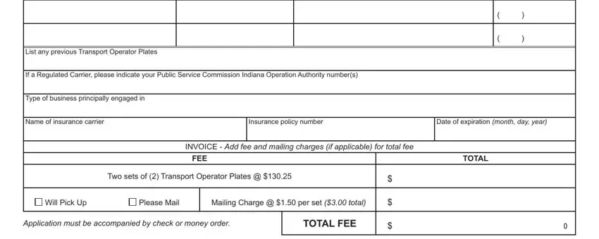 Filling in segment 2 in how to get temporary plates in indiana