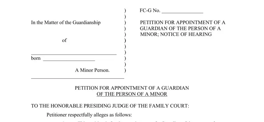 Step number 1 for filling in family court hawaii forms