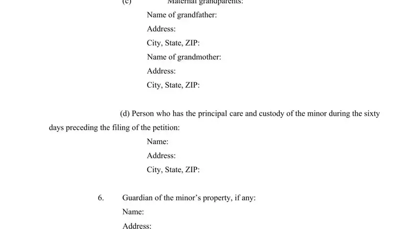 Filling out segment 5 in family court hawaii forms