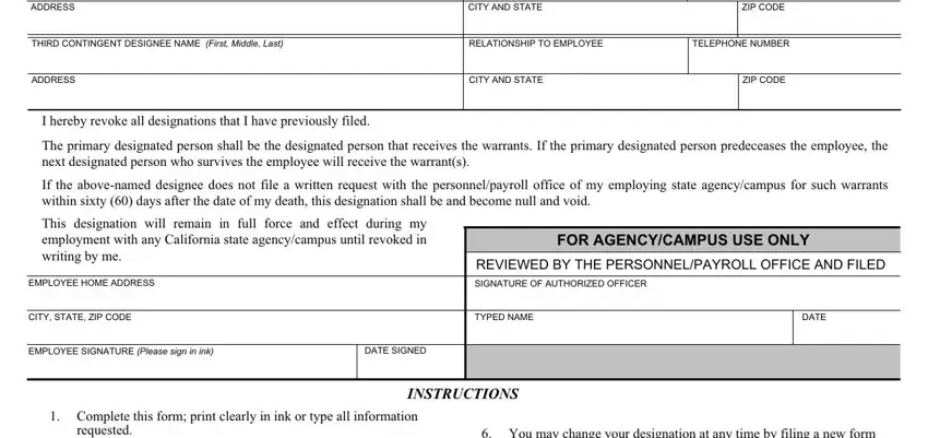 Part number 2 for submitting designation persons authorized receive warrants
