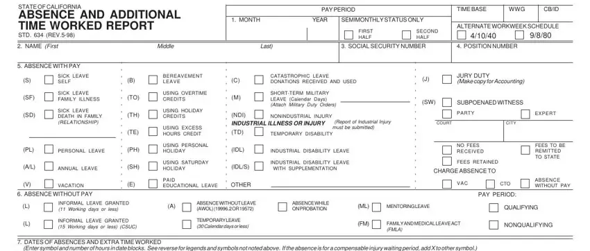 Filling in segment 1 in ca std 634
