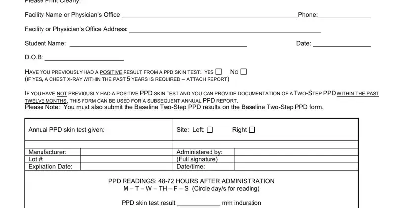 Step # 3 for filling in blank tb 2 step form