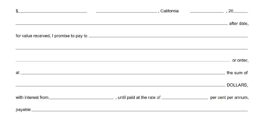 Stage number 1 in filling out straight note