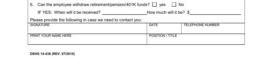 IF YES When will it be received, DATE POSITION  TITLE, and Please provide the following in in wa stop work