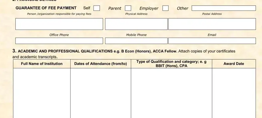 Completing segment 2 of strathmore university undergraduate application forms