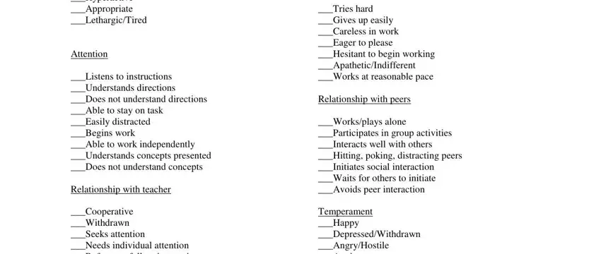 Best ways to fill in student observation form pdf step 2
