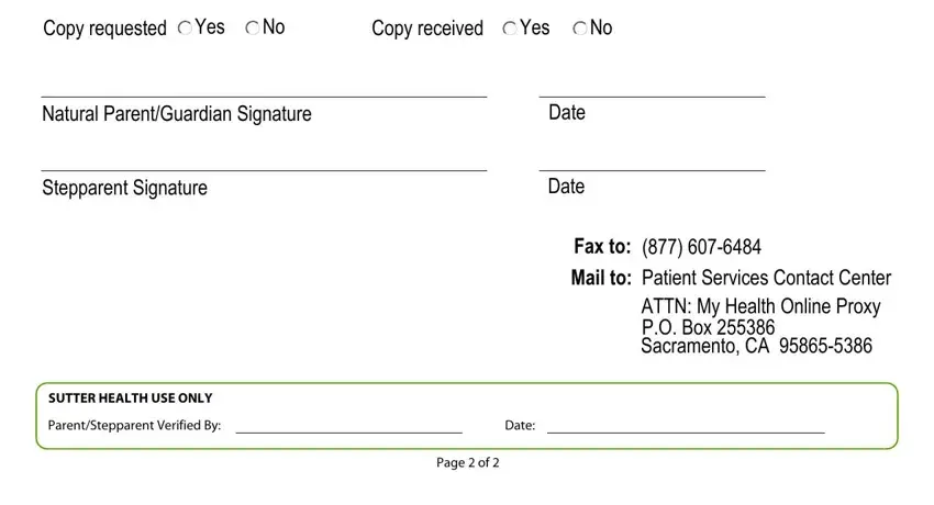 Completing segment 3 of sutter gould prior authorization form
