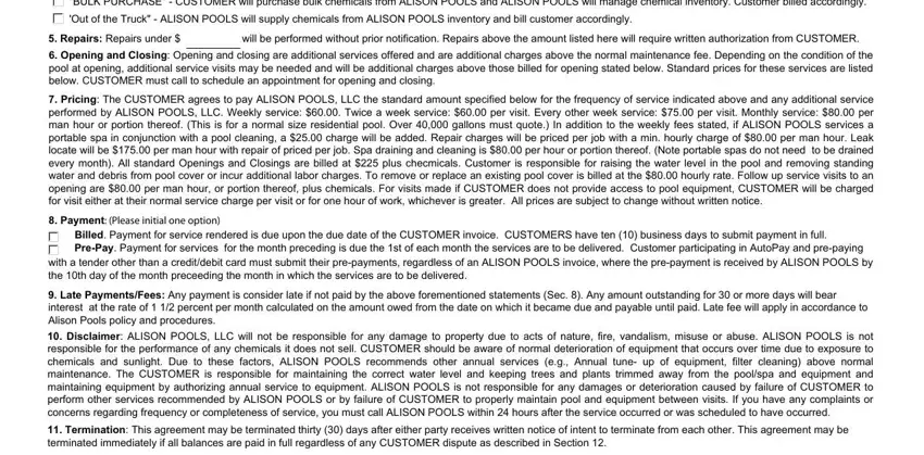 Writing section 2 in pool construction contract pdf