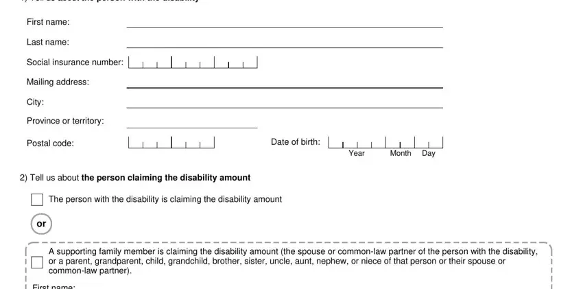 Find out how to complete t2201 disability tax credit form portion 1