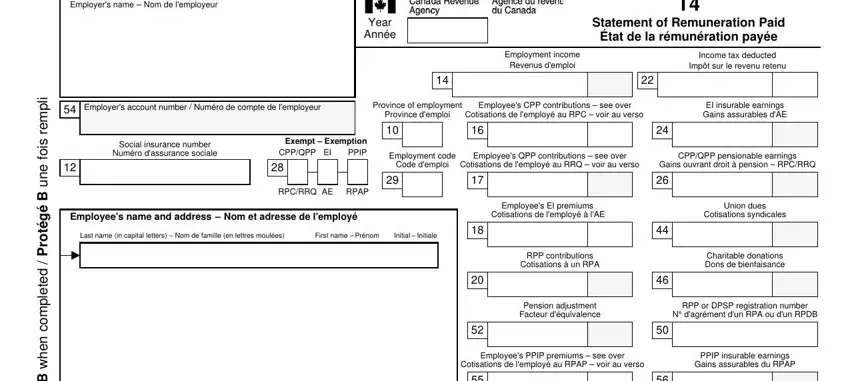 Part number 1 for filling out t4 fillable form