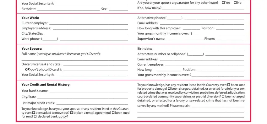 Writing section 2 of taa guarantor form