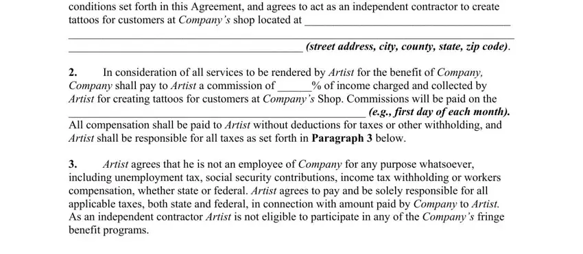 Entering details in tattoo contract agreement part 2