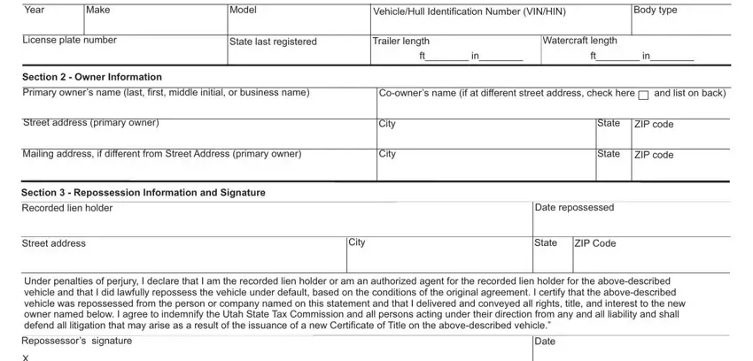The best way to prepare repossession statement portion 1
