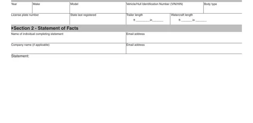Filling in section 1 of utah statement of facts
