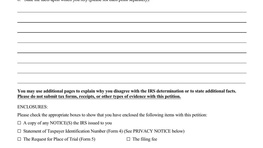 Part number 4 of submitting petition format