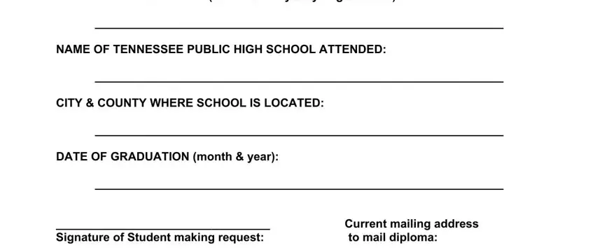 Find out how to fill out copy of high school diploma tn stage 1