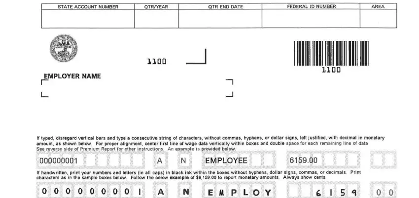 Filling out part 3 of premium and wage reporting
