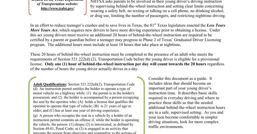 behind the wheel training texas writing process clarified (portion 2)