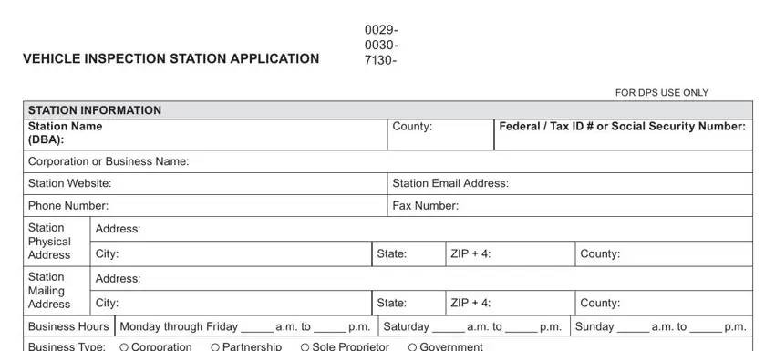 Best ways to fill in texas inspection form portion 1