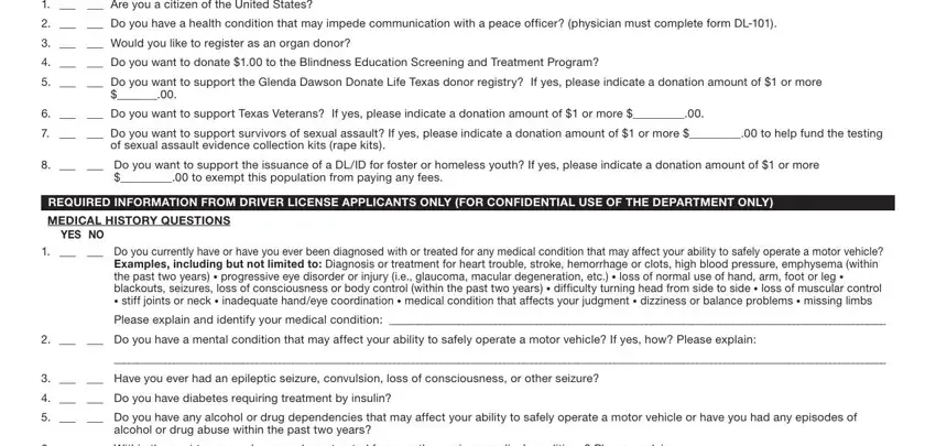 Part number 2 for filling out Texas From Dl 77 Form