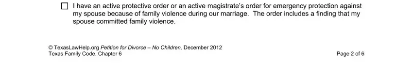 Step # 5 of submitting texas original petition for divorce