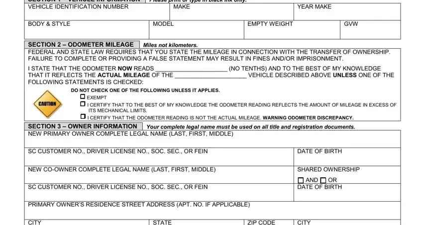 Step # 1 of filling out get the ti 021a form