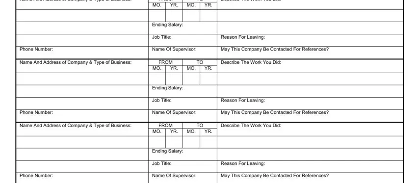 Filling out part 3 in apply for tillys